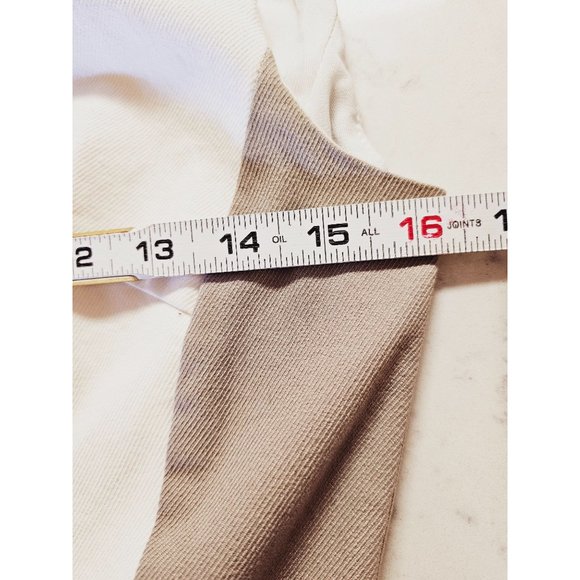 Saks Fifth Avenue sheath dress‎ size 4 cotton denim color block cream tan - Picture 14 of 14